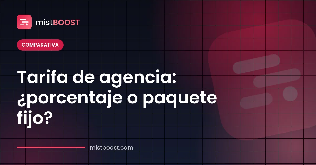 Comparativa de precios de agencia de publicidad: porcentaje de la inversión frente a tarifa fija