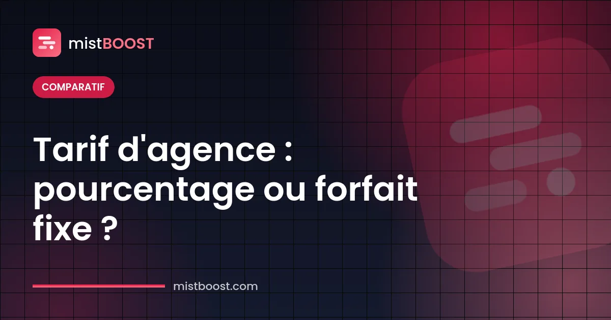 Comparatif des tarifs d'agence publicitaire : commission au pourcentage et forfait fixe