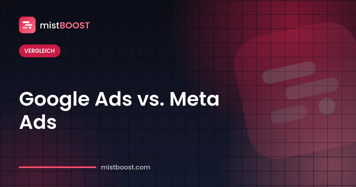 Google Ads vs. Meta Ads Vergleichstabelle für Unternehmen