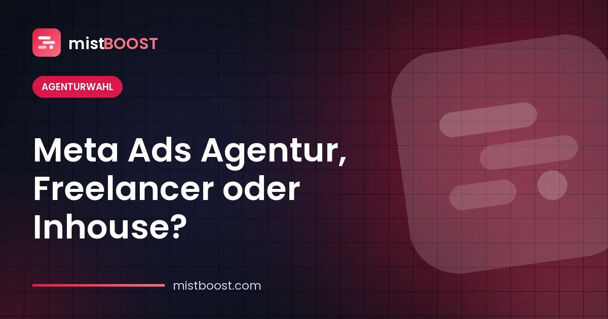 Vergleich von Meta Ads Agentur, Freelancer und Inhouse-Team für Facebook- und Instagram-Werbung